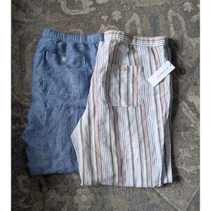 Liz Claiborne Pants Women's 36"-38" Linen Blend Classic Straight Leg Pull-On Lot